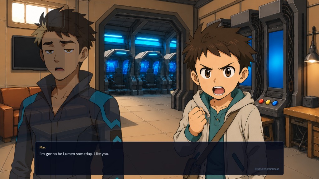 Bitrush scene with Max telling Leon he wants to be Lumen someday